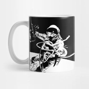 Black and White Vector Astronaut Ed White's Spacewalk Mug